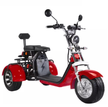 Yetişkinler için Kırmızı Yeşil Üç Tekerlekli Elektrikli Hareketlilik Scooter Sokak Yasal 60-80km 2000W